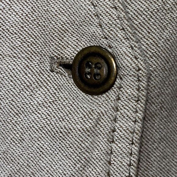 VTG MIDI Denim? Tank Dress Size 10 Tan Beige Button Down Cotton Made In USA 90s* - Picture 7 of 13